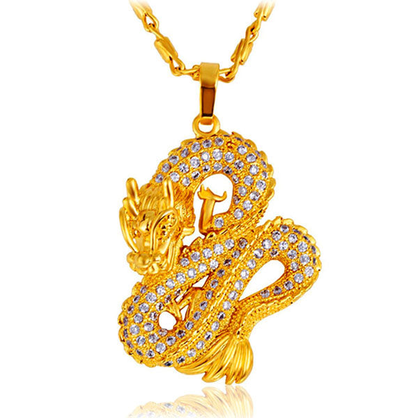 Collier Dragon Japonais Doré