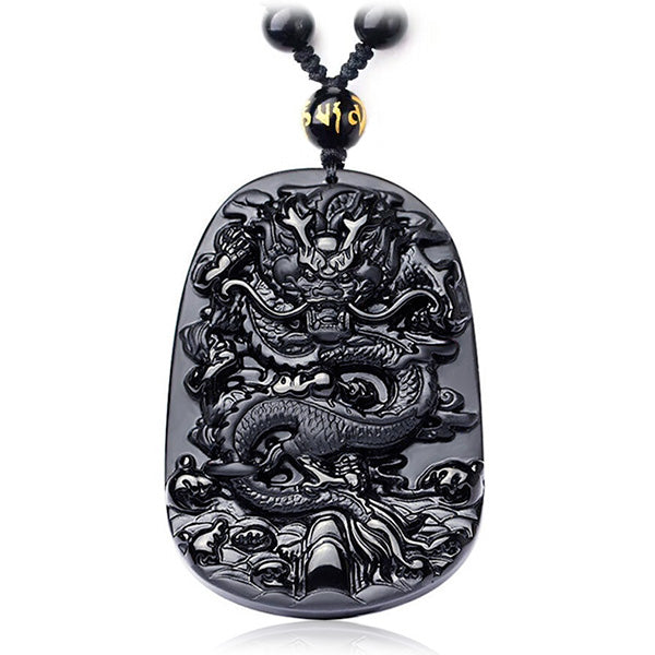 Collier Dragon Obsidienne