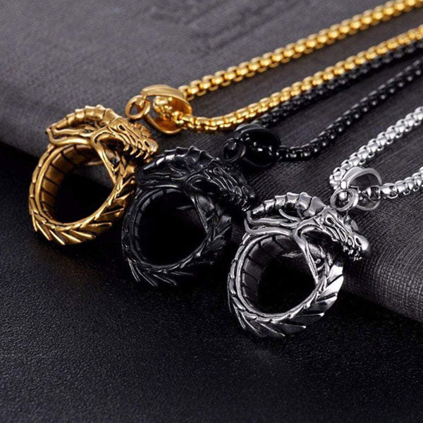 Collier Dragon Ouroboros