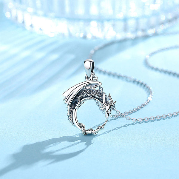 Collier Dragon Pour Homme Argent