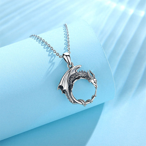 Collier Dragon Pour Homme Argent