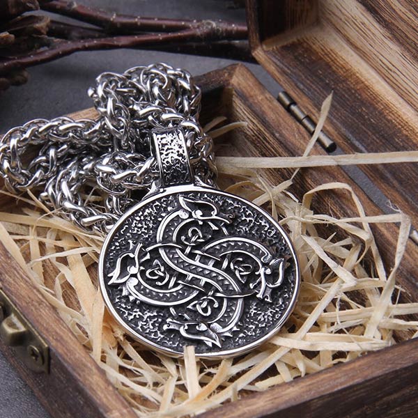 Collier Dragon Symbole Viking (Acier)