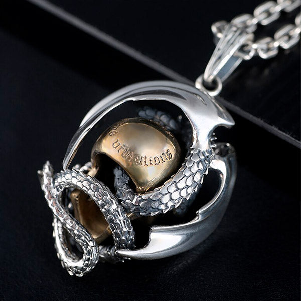 Collier Dragon Tête De Mort