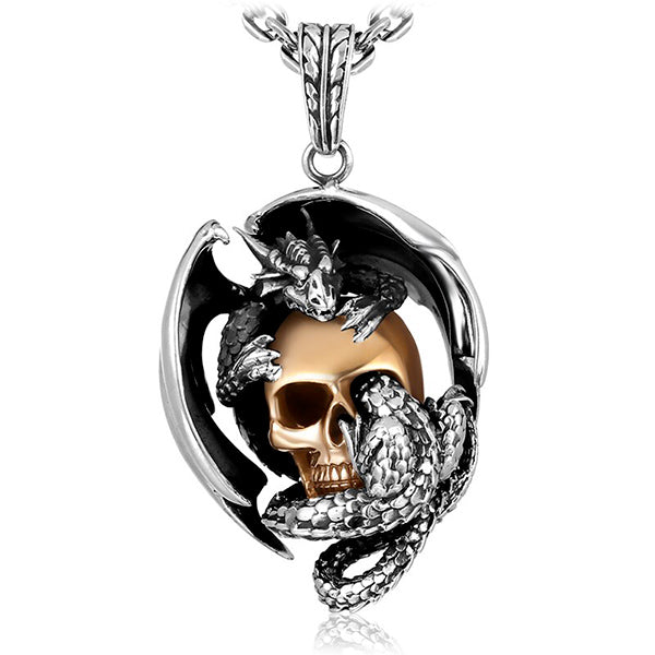 Collier Dragon Tête De Mort