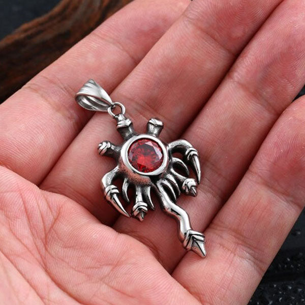 Collier Dragon Épée Ardente (Acier)