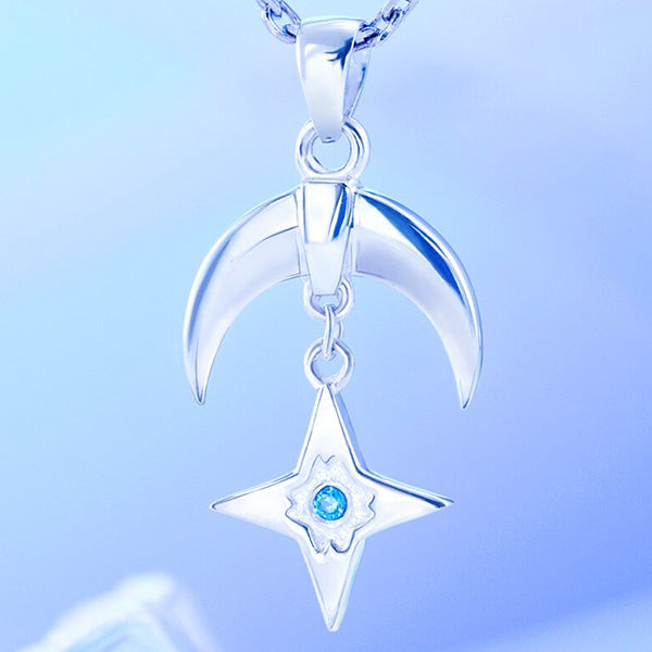 Collier lune et etoile argent