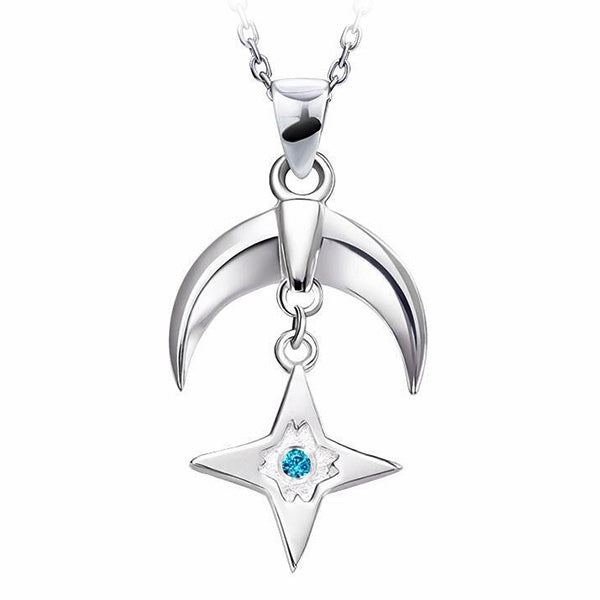 Collier Lune Et Étoile Argent