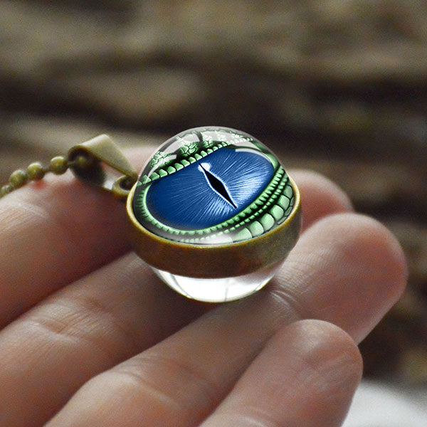 Collier Oeil De Dragon Bleu