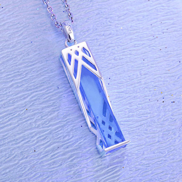 Collier rectangle argent