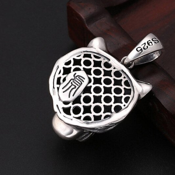 Collier Dragon Tigre Blanc (Argent)