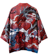 Haori japonais homme dragon rouge