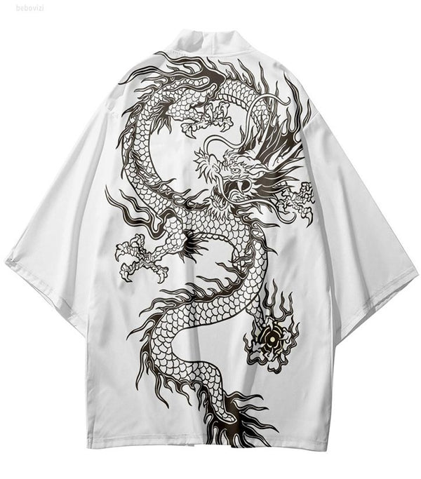 Kimono Dragon Japonais Noir
