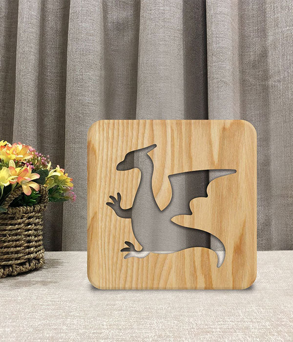Lampe Dragon En Bois