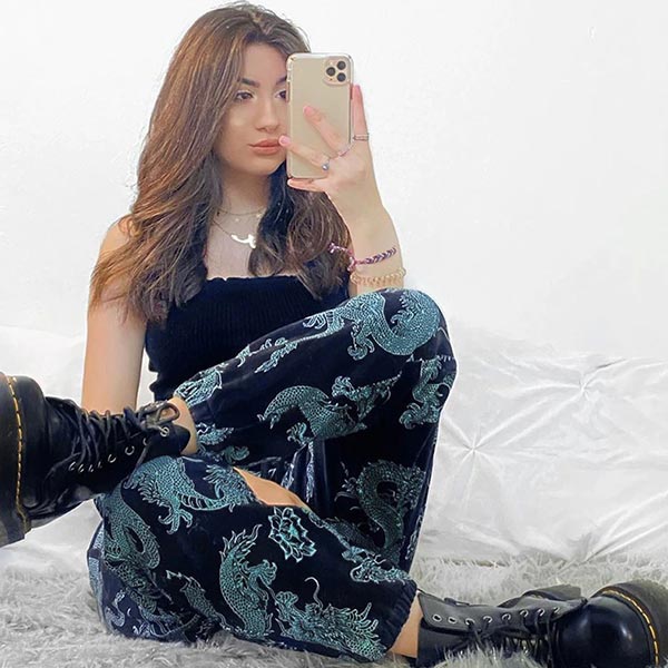 Pantalon Motif Dragon