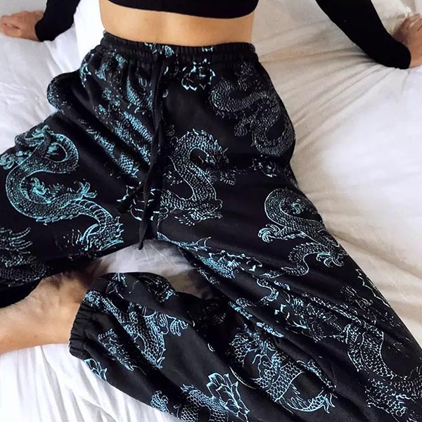 Pantalon Motif Dragon