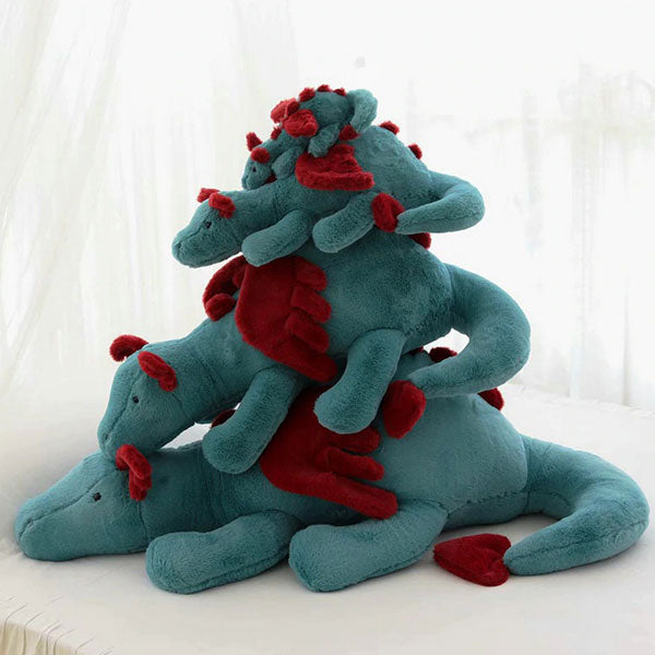 Peluche Dragon Ailes Rouges