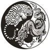 Sticker Dragon Tigre Yin Yang