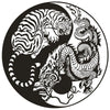 Sticker Dragon Tigre Yin Yang