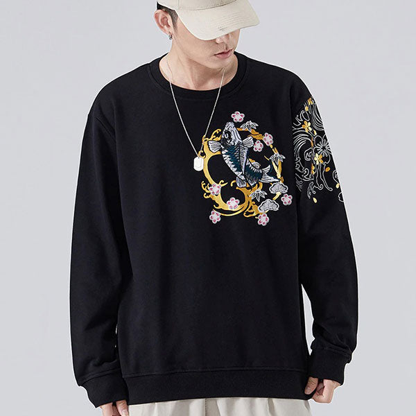 Sweat Carpe Koï Bleu