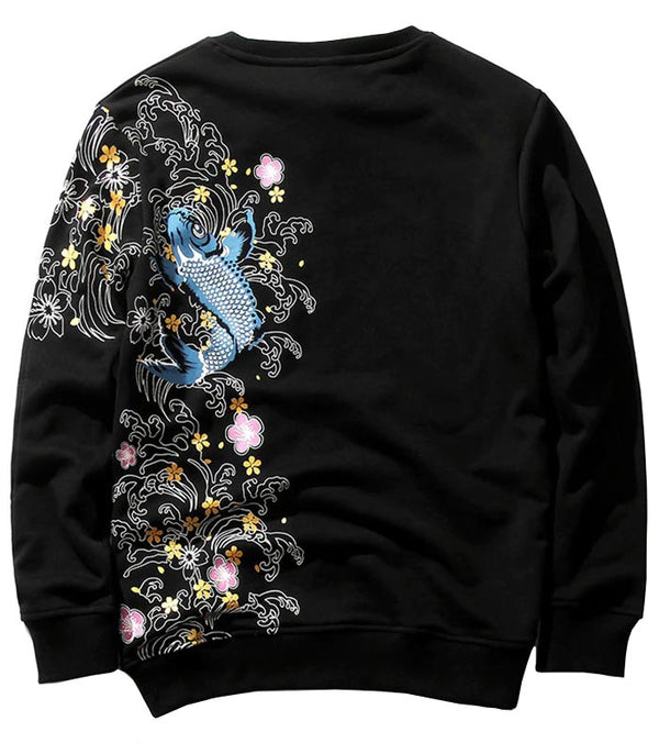 Sweat Carpe Koï Bleu