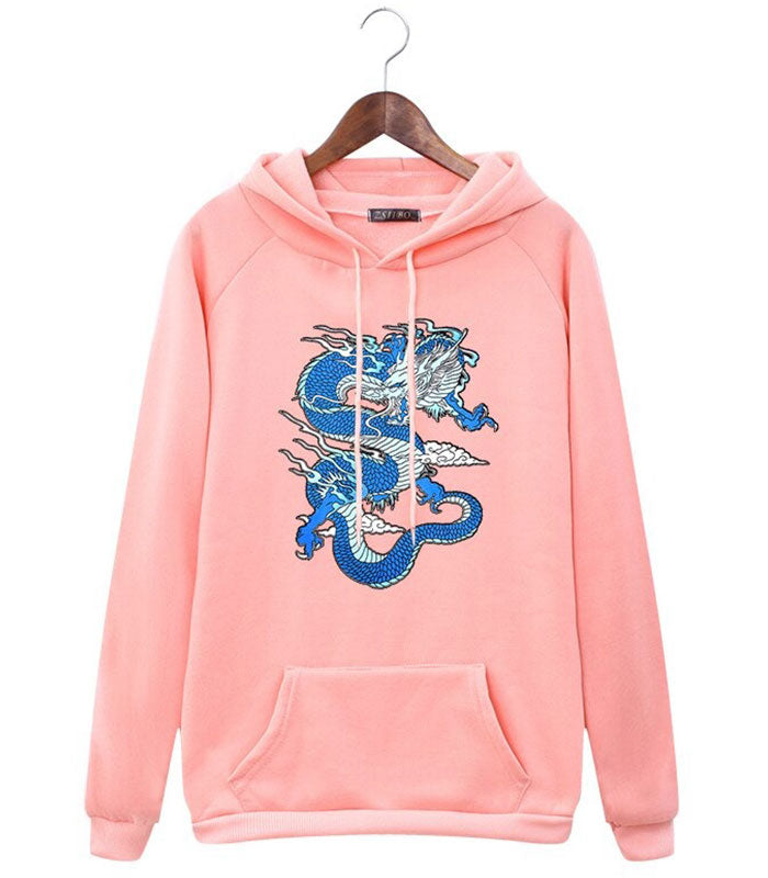 Sweat Dragon Bleu Imprimé