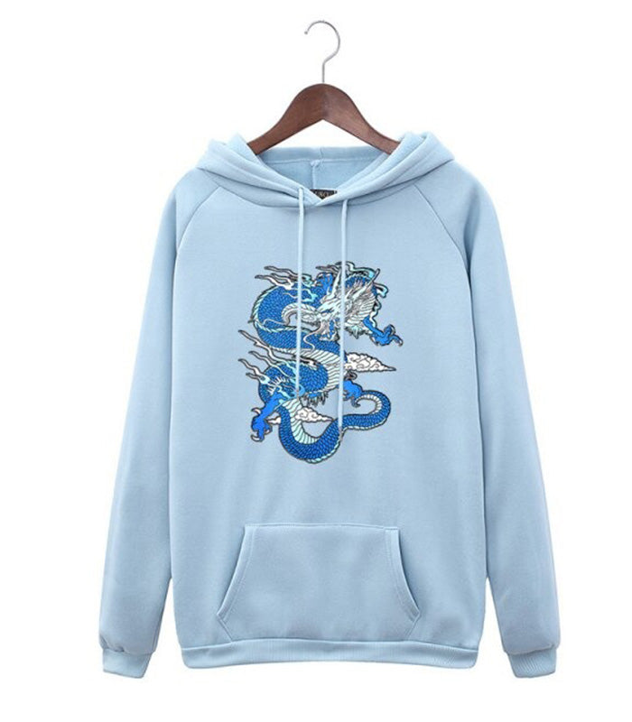 Sweat Dragon Bleu Imprimé