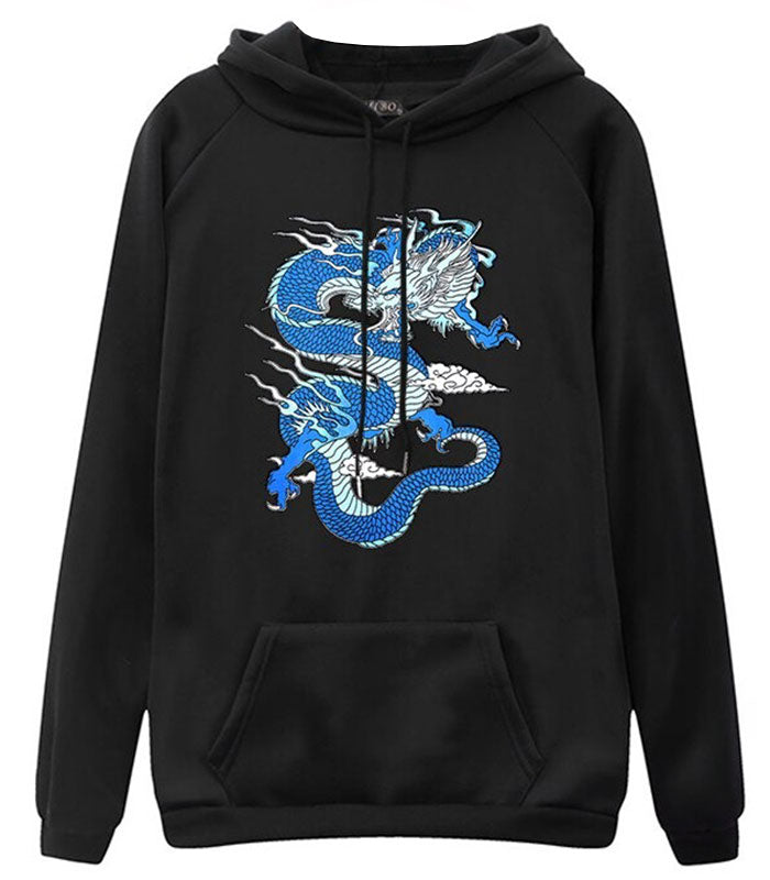Sweat Dragon Bleu Imprimé