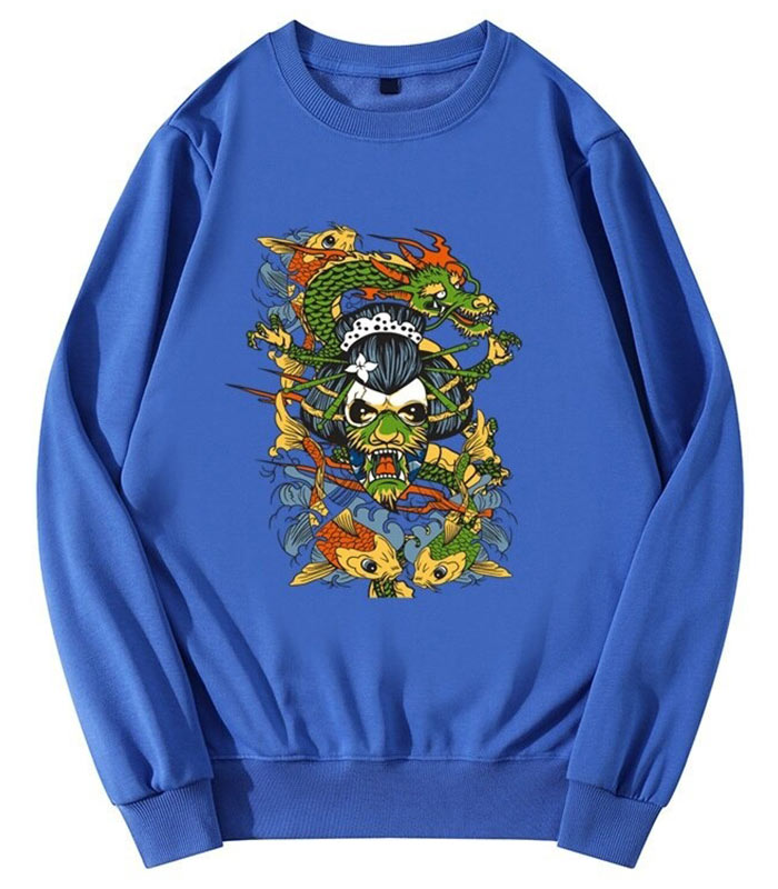 Sweat dragon carpe koï imprime