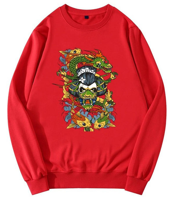 Sweat dragon carpe koï imprime