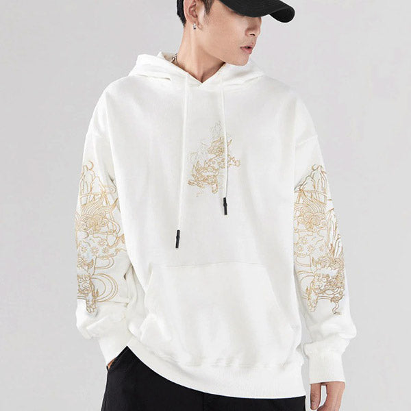 Sweat Dragon Japonais Blanc