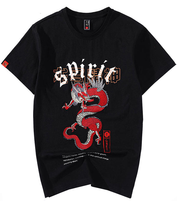 T-Shirt Avec Dragon Rouge