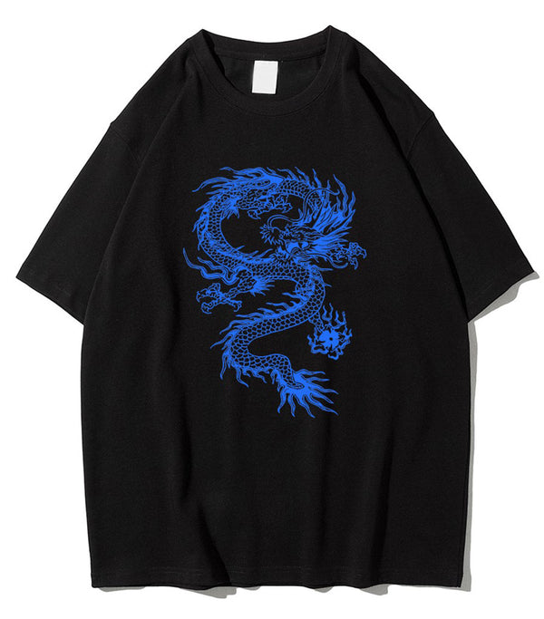 T Shirt Dragon Chinois Bleu
