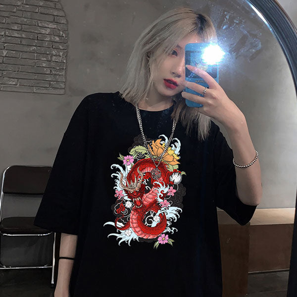 T-Shirt Dragon Chinois Femme