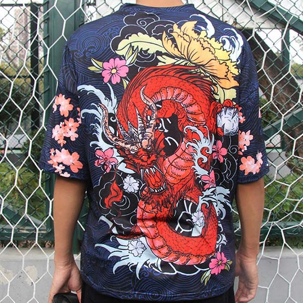 T-Shirt Dragon Chinois Rouge