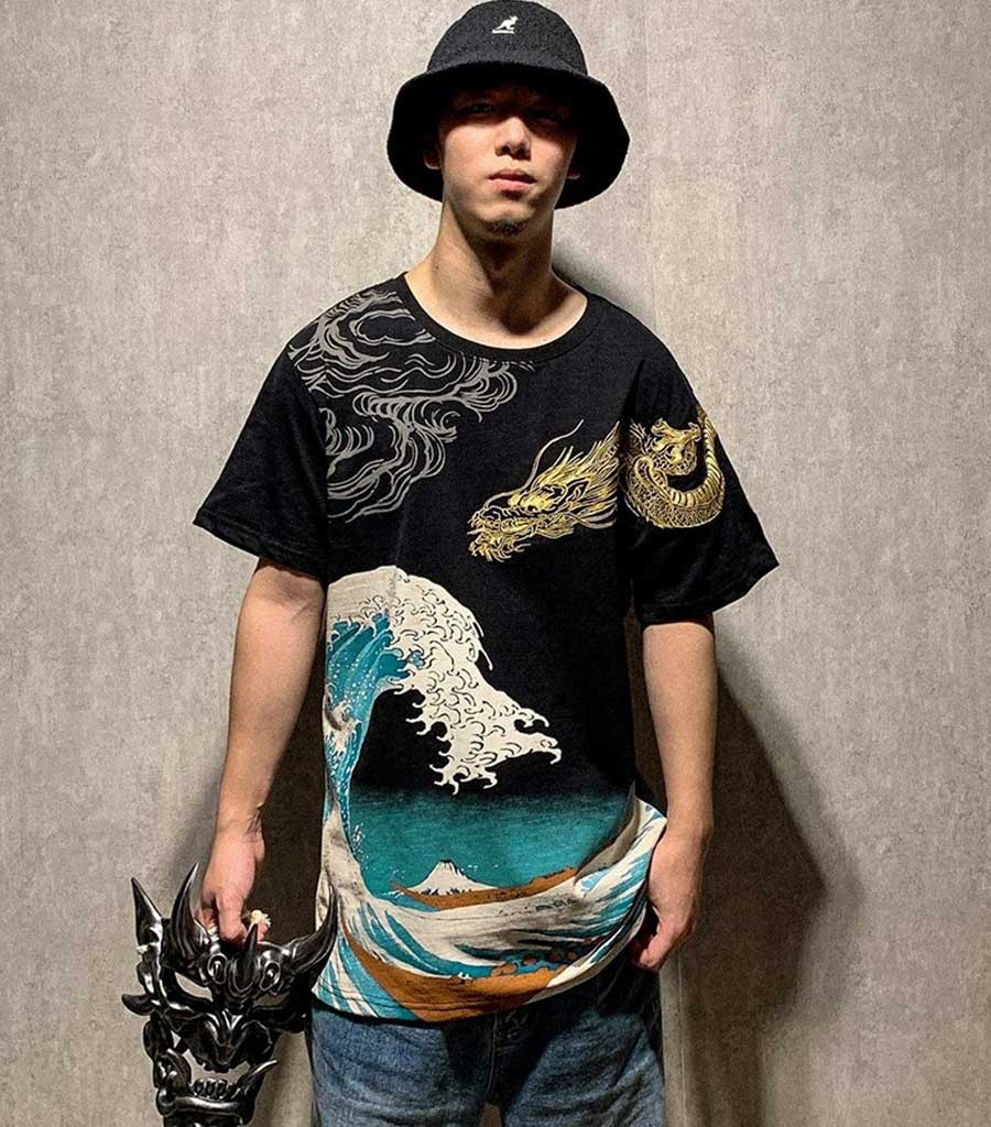T-Shirt Dragon Doré