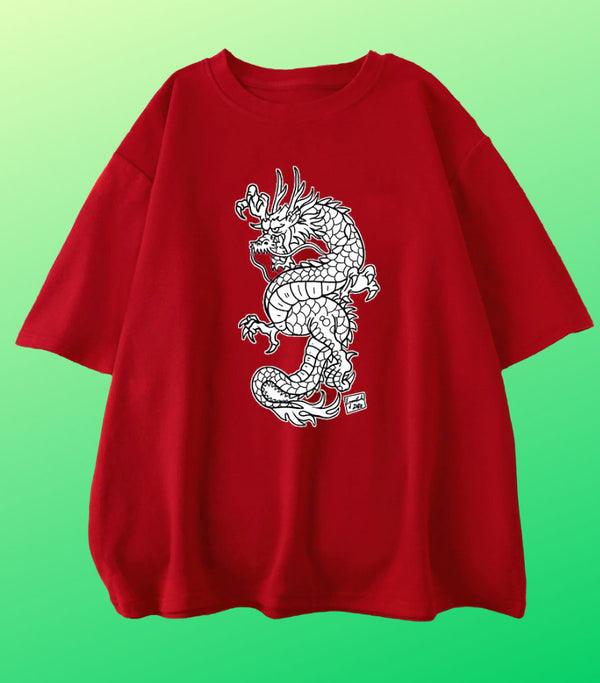 T Shirt Dragon Japonais Blanc