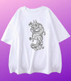 T Shirt Dragon Japonais Blanc