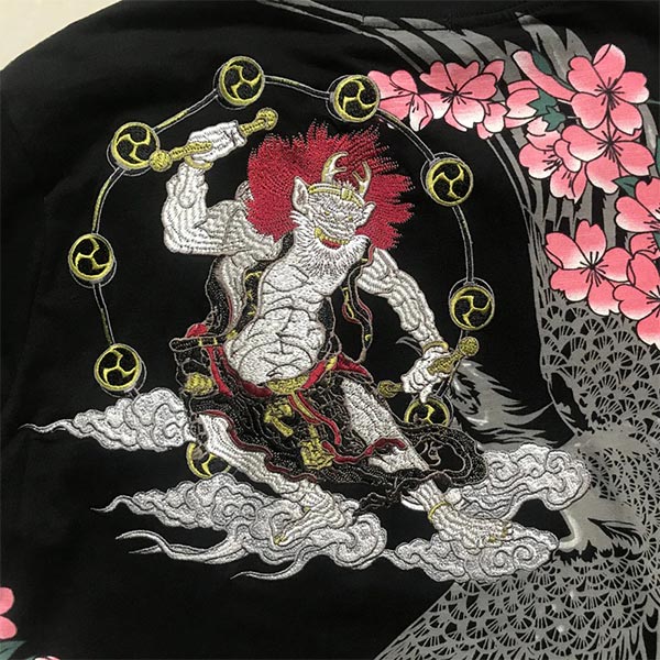 T-Shirt Dragon Raijin Brodé
