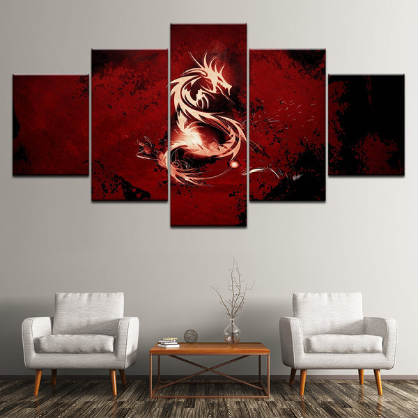 tableau avec dragon