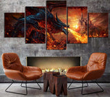 tableau dragon rouge