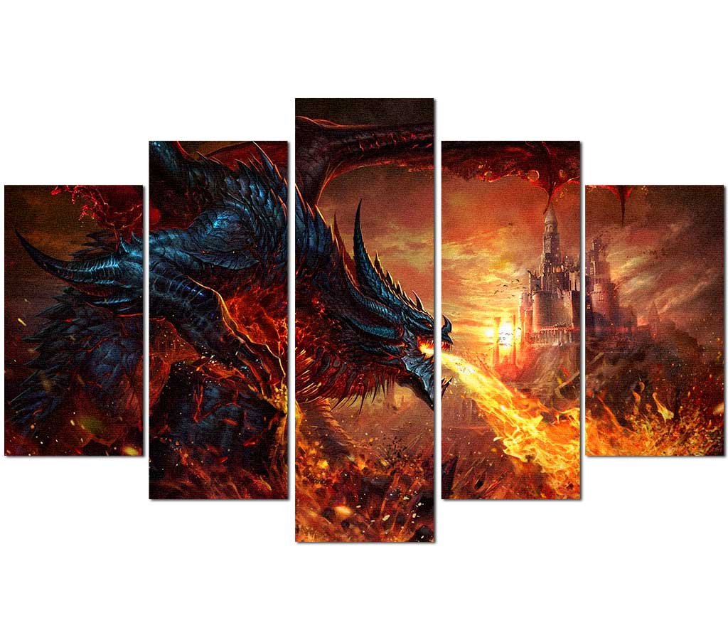 tableau dragon rouge