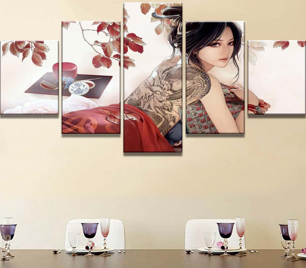 tableau femme dragon