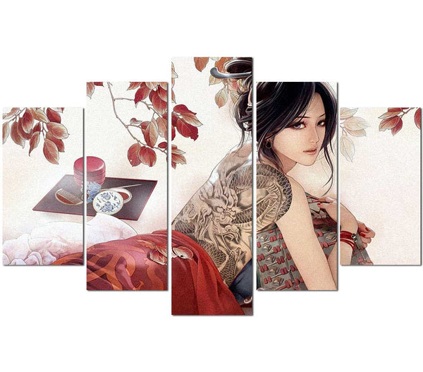 tableau femme dragon