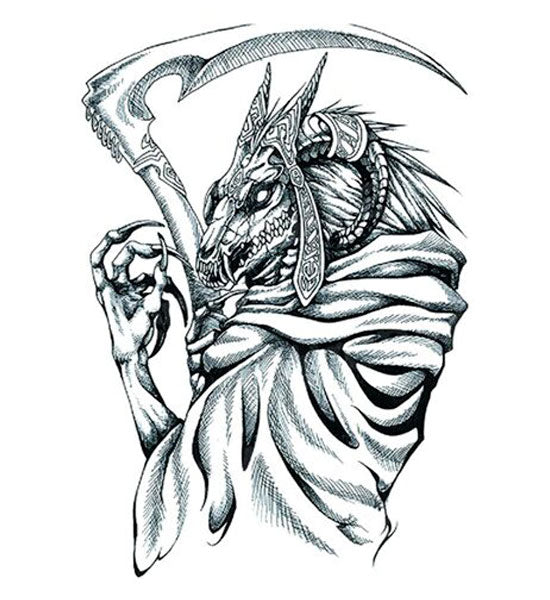 Tatouage éphémère dragon faucheuse