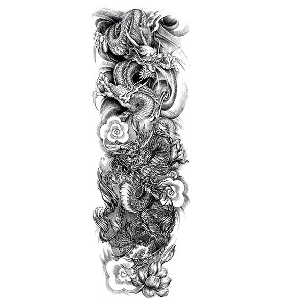 Tatouage éphémère dragon jumeaux