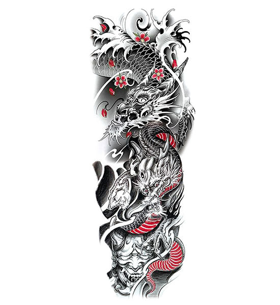 Tatouage éphémère dragon oni