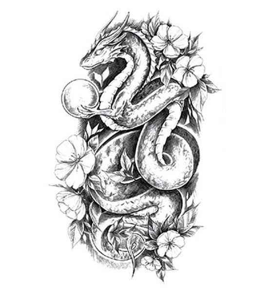 Tatouage éphémère dragon perle
