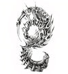 Tatouage éphémère dragon steampunk