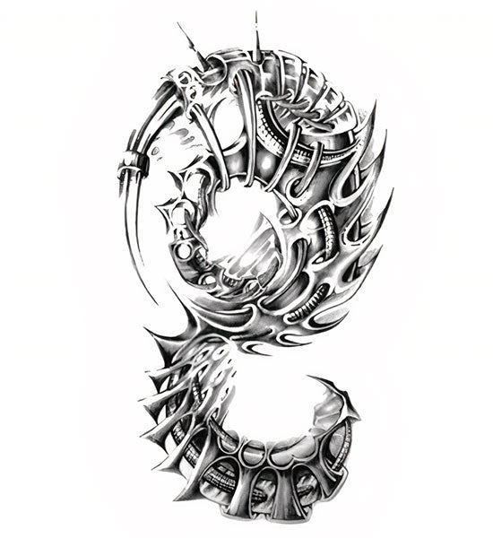 Tatouage éphémère dragon steampunk