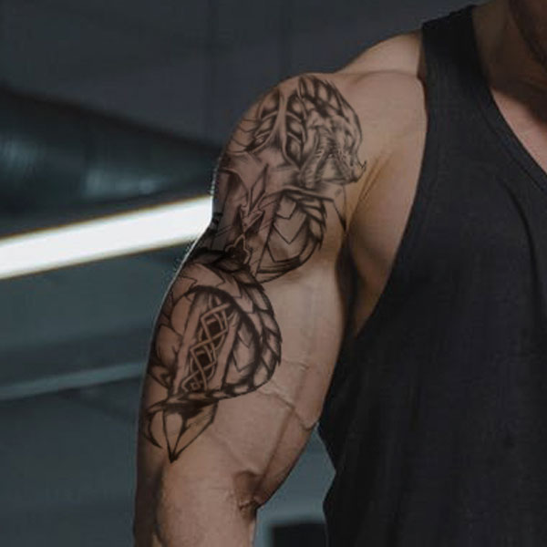 Tatouage éphémère dragon viking